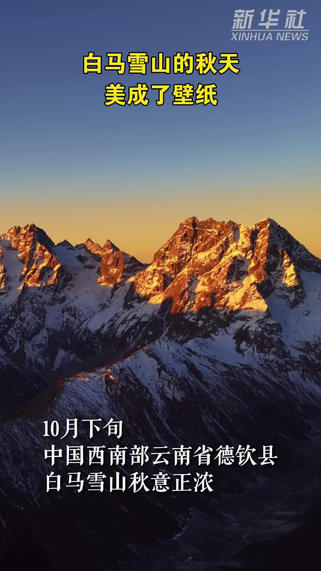 白马雪山的秋天，美成了壁纸